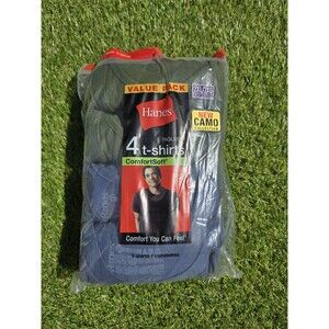 2008 Hanes Size XXL Tagless T-Shirts (4 Pack) New 2 Blue 2 Green Camo Collection